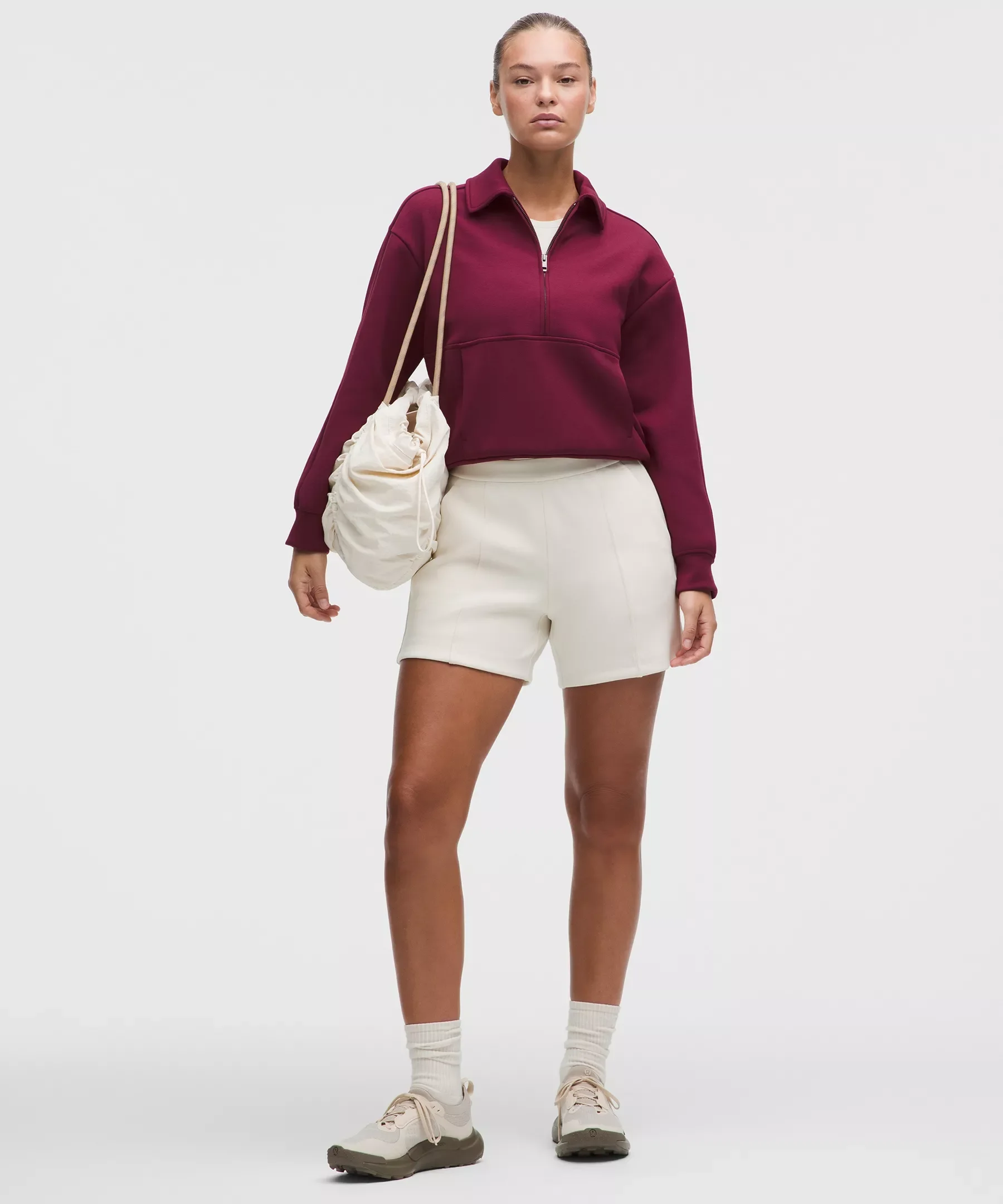 Smooth Spacer Relaxed Collared Half Zip - 1