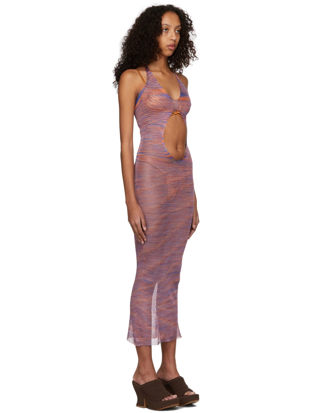 Orange & Purple Pull Away Long Jelly Dress - 2