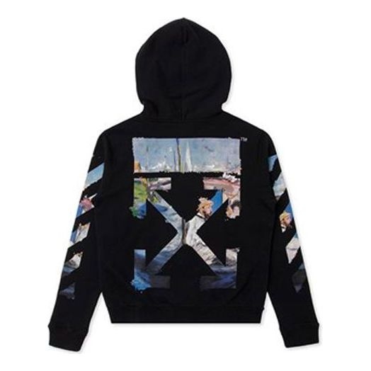 Men's Off-White Painting Printing Arrow Pattern Zipper Classic Black OMBE001G20FLE0011088 - 2
