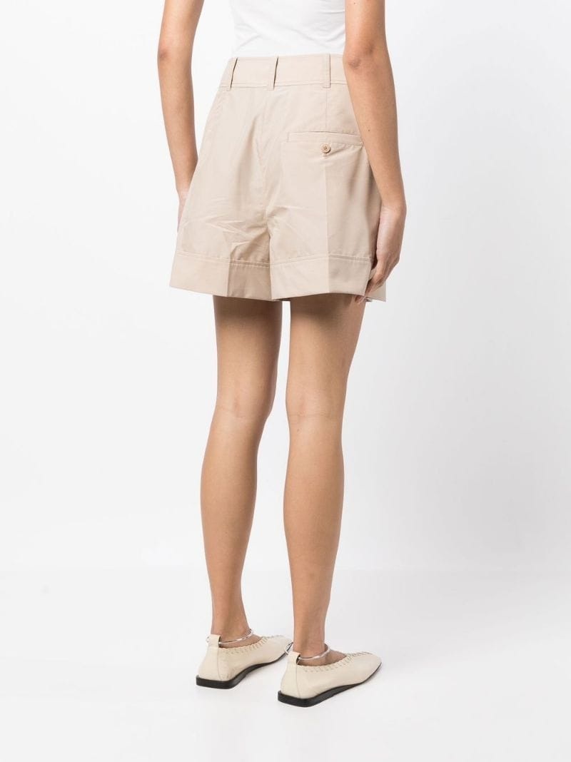 pleat-detailing belted shorts - 4