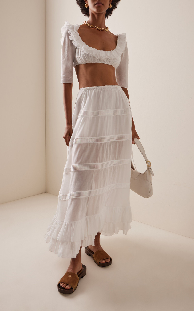 Mirror Palais Cotton Midi Skirt ivory outlook