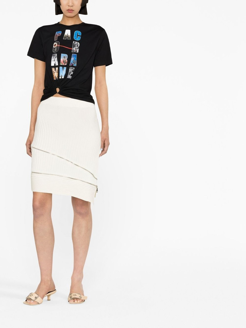 ANDREĀDAMO ribbed asymmetric midi skirt outlook