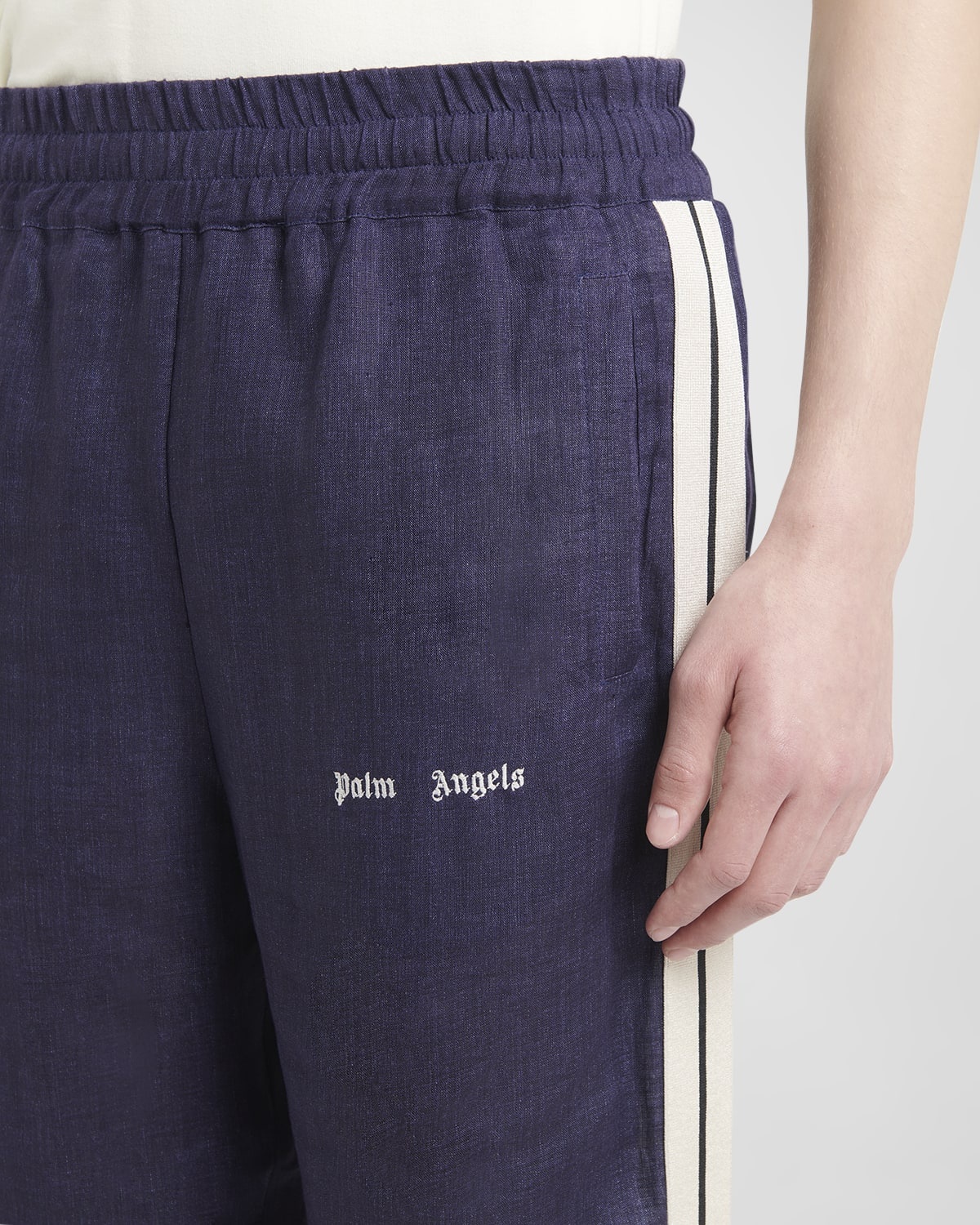 Men's Classic Logo Linen-Blend Track Pants - 5