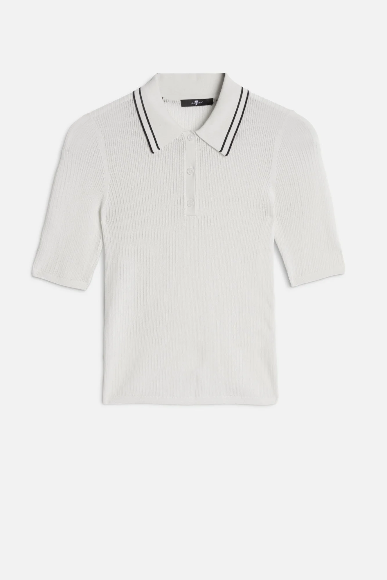 PIPED COLLAR POLO in White - 1