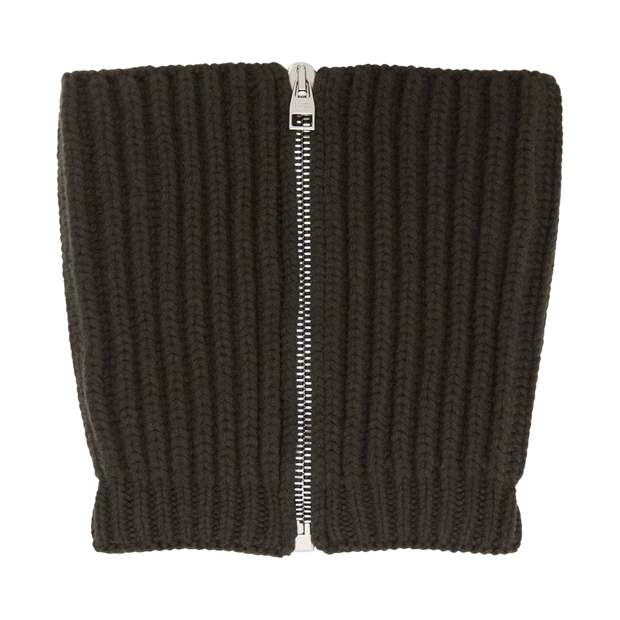 Alexander McQueen Wool And Cashmere Zip Scarf 'Khaki' - 1
