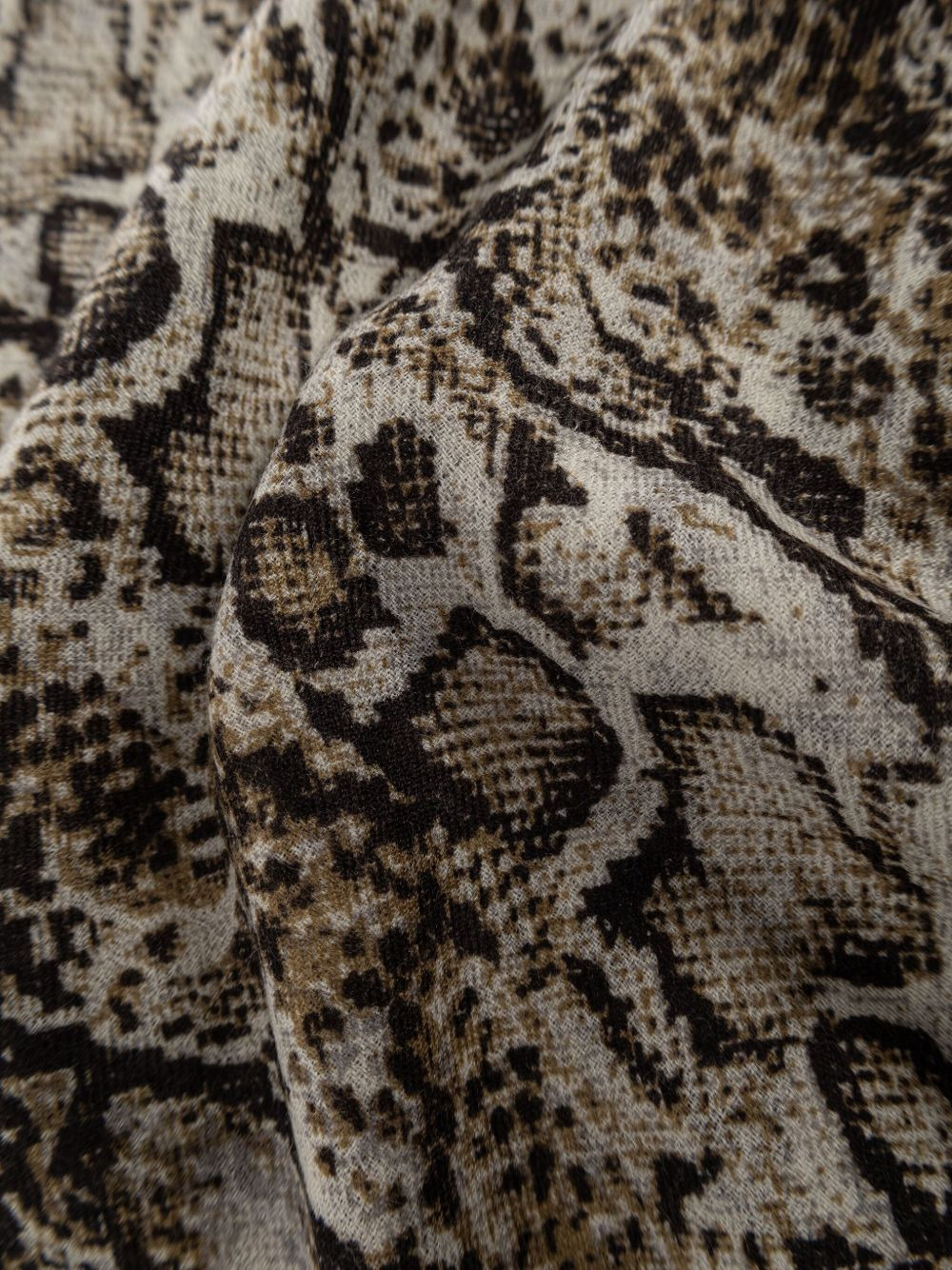 snakeskin-print fringed scarf - 3
