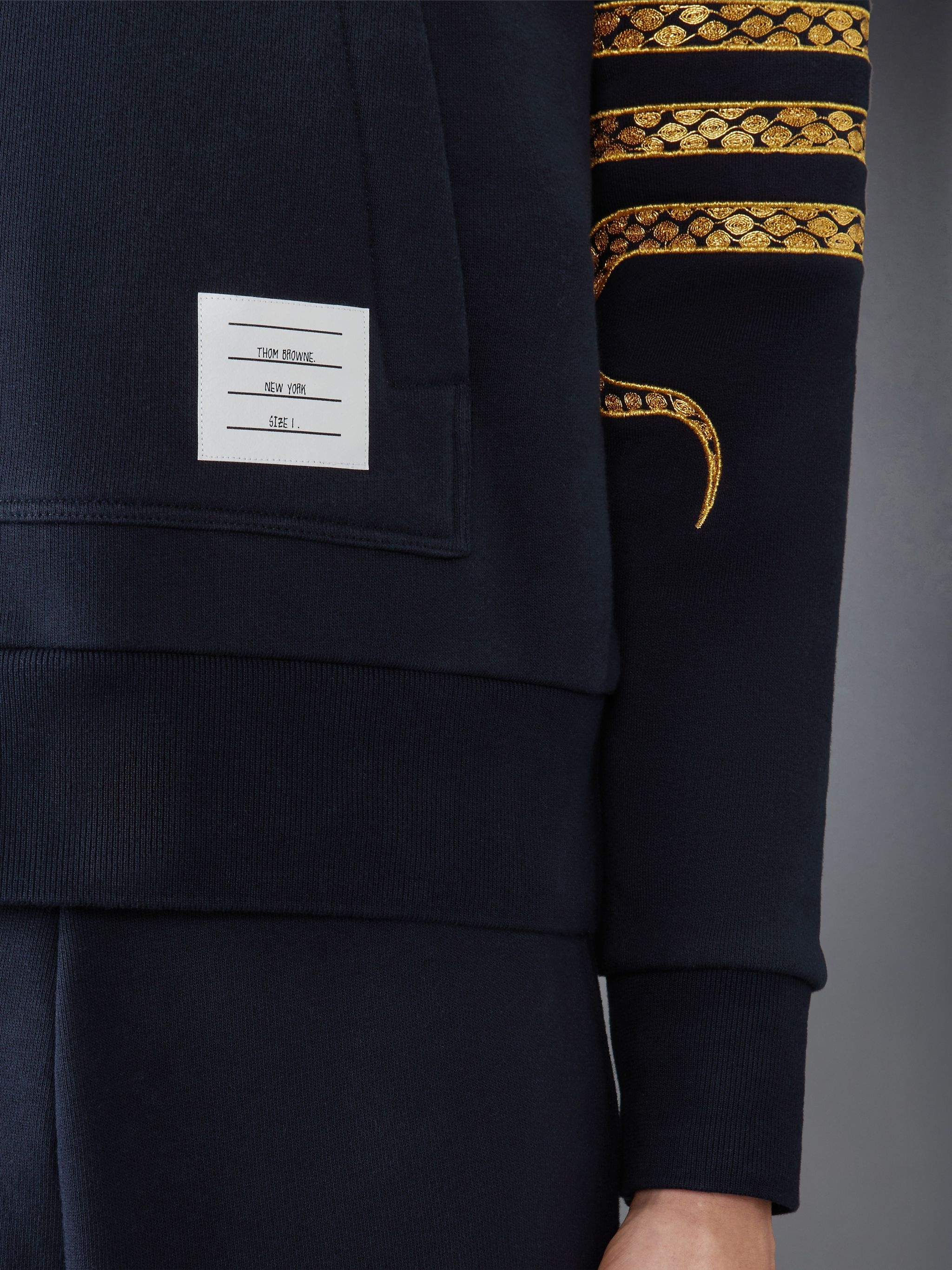 Thom Browne ネイビー Lunar New Year フーディ Thom Browne LUNAR NEW YEAR 4-BAR HOODIE | REVERSIBLE
