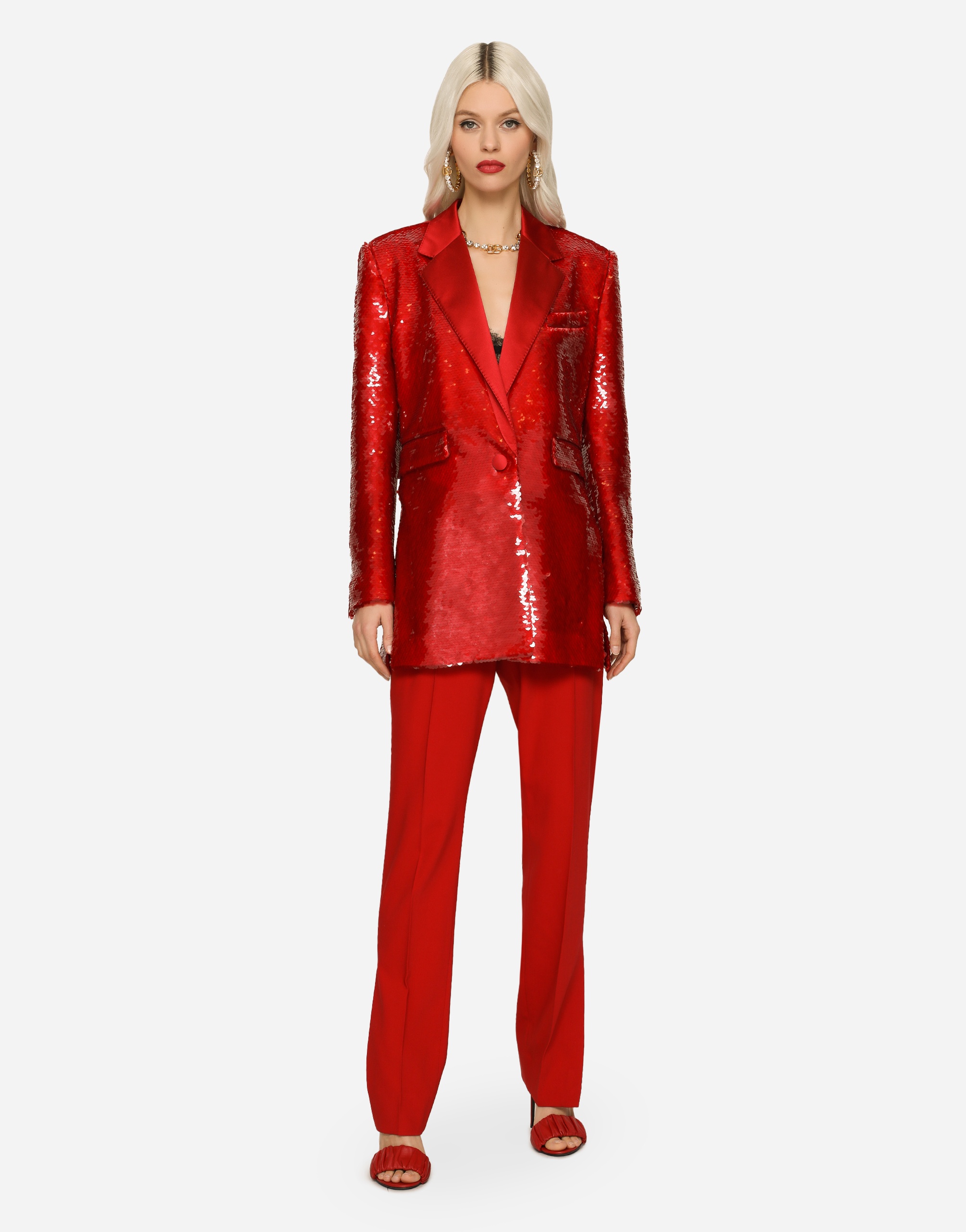 Single-breasted sequined jacket - 2