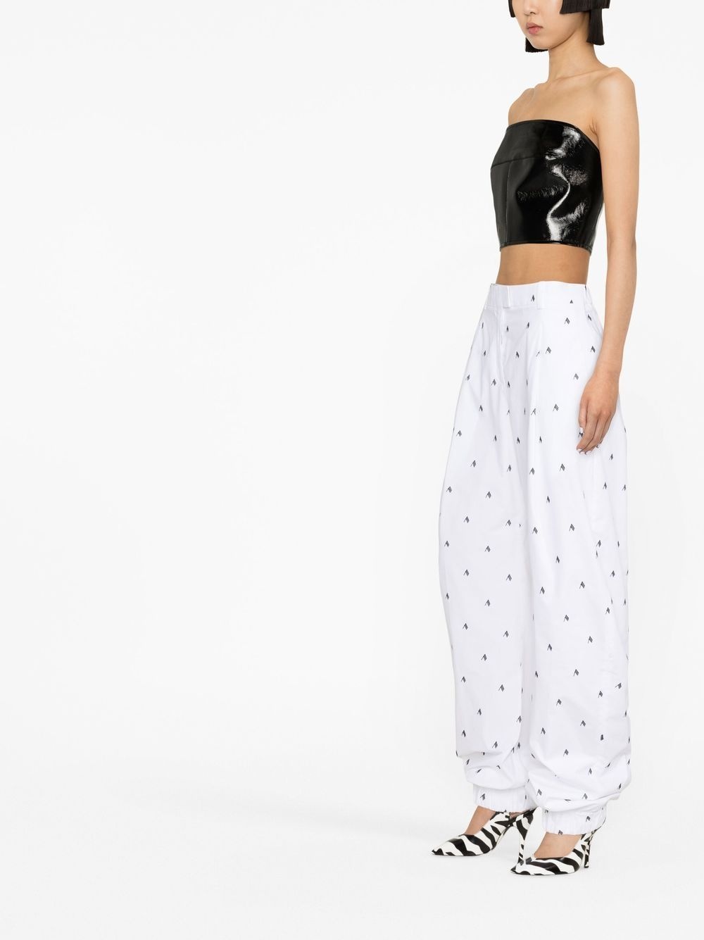 Rey logo-print wide-leg trousers - 3