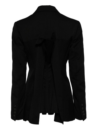 Yohji Yamamoto pleat-detail double-breasted blazer outlook