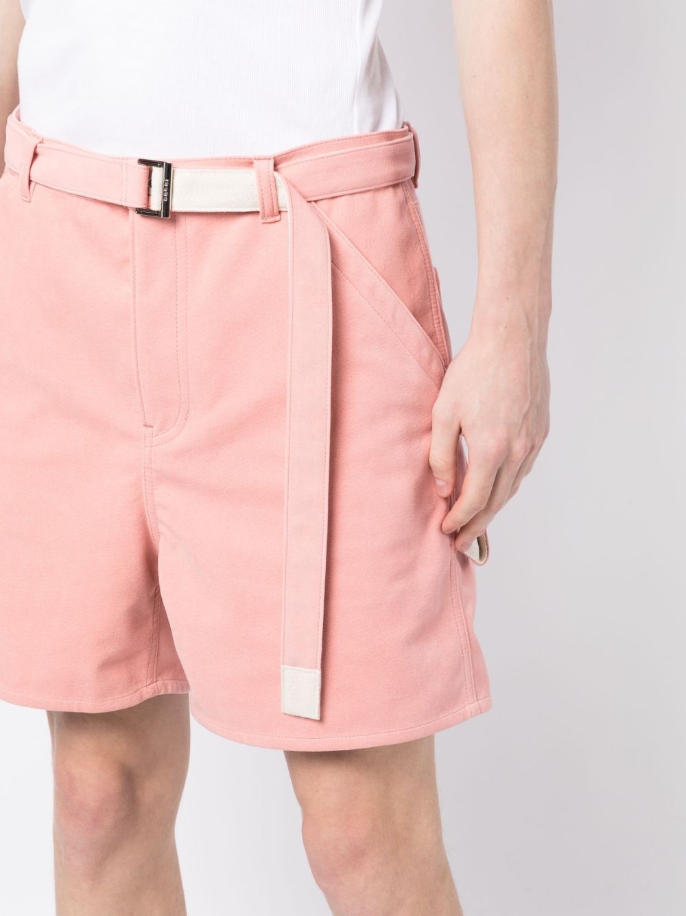 belted thigh-length shorts - 5