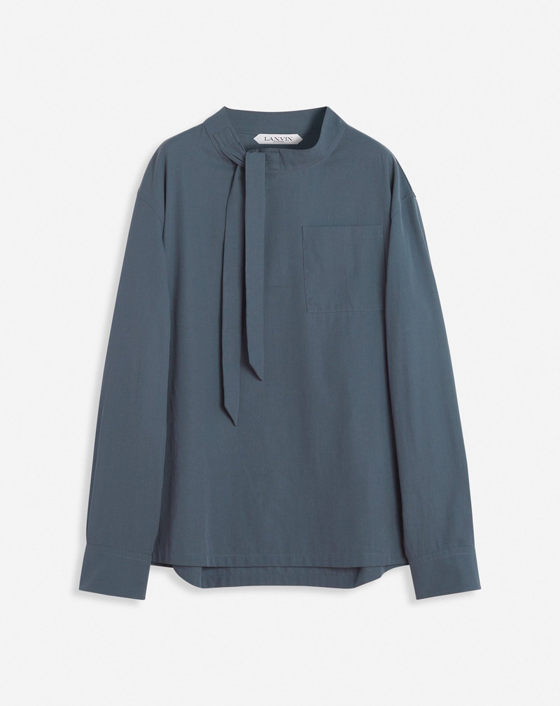 FLUID COTTON ASCOT COLLAR TOP - 1