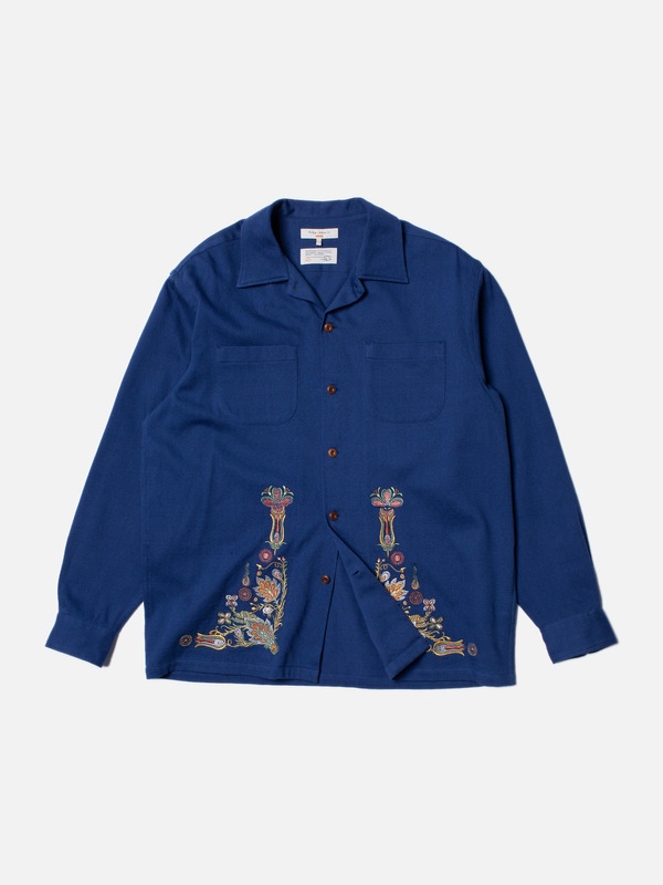 Vincent Shirt Floral French Blue - 1