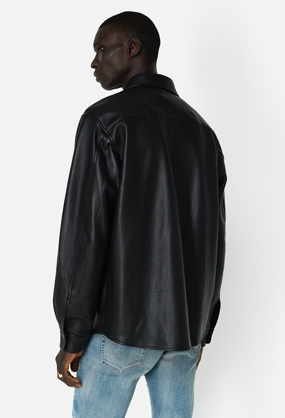 LEATHER CLOAK BUTTON UP - 7