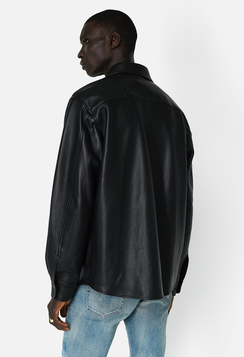 LEATHER CLOAK BUTTON UP 7