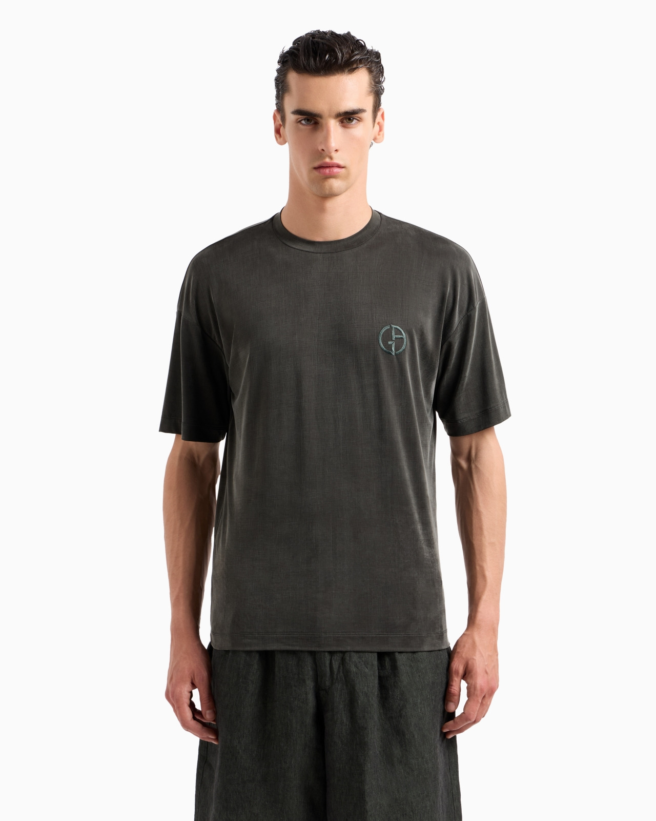 STRETCH CUPRO OVERSIZED CREW-NECK T-SHIRT - 4