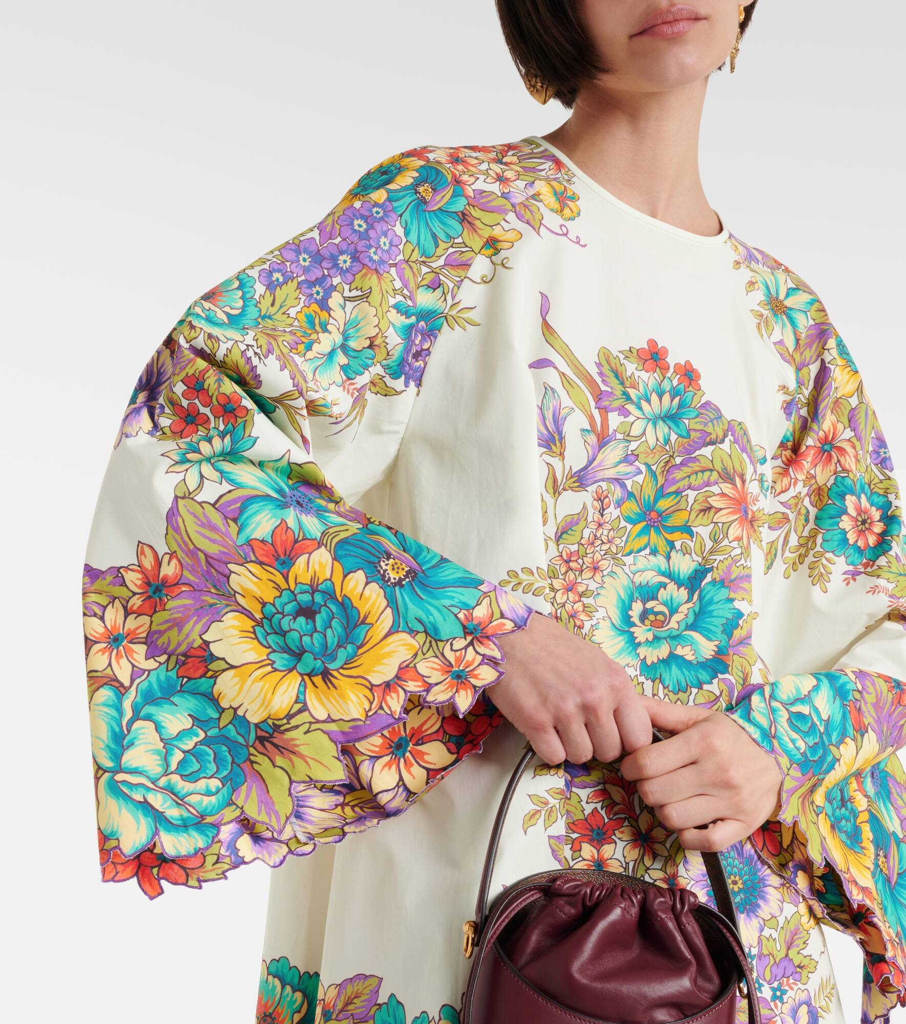 Floral cotton poplin minidress - 4