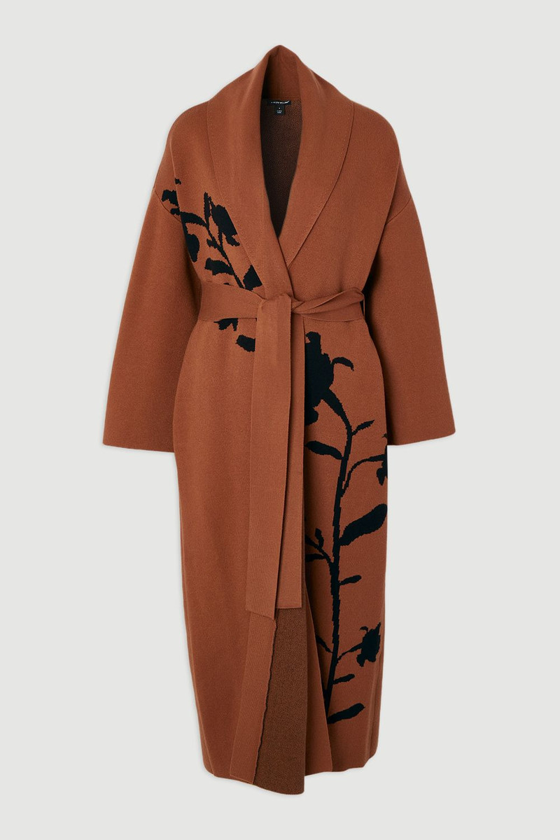 Jacquard Floral Knitted Coatigan 4