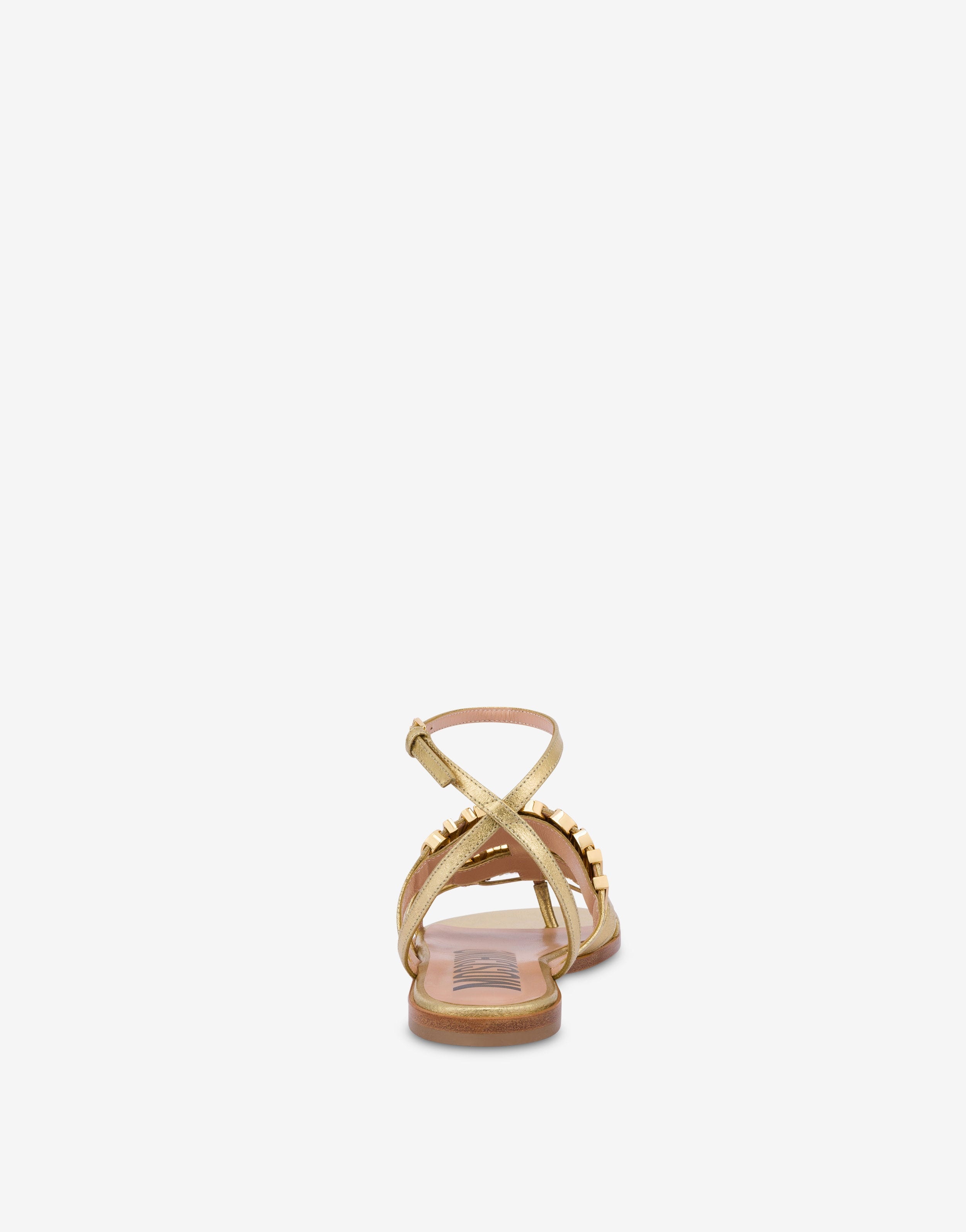 DEGRADÉ METAL LOGO FOILED FLAT SANDALS - 3
