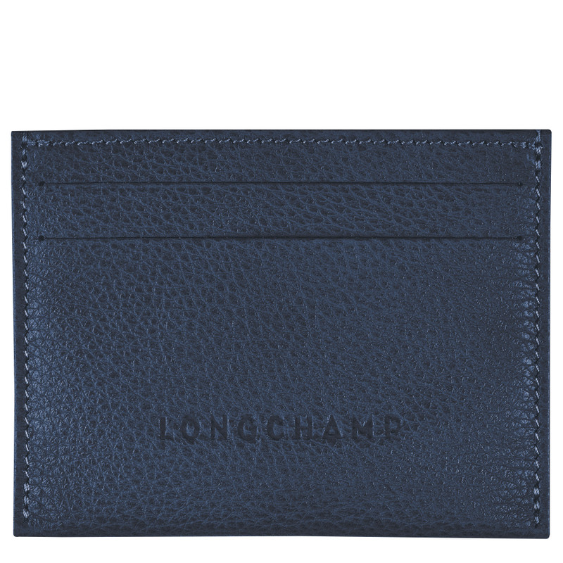 Le Foulonné Cardholder Navy - Leather - 1