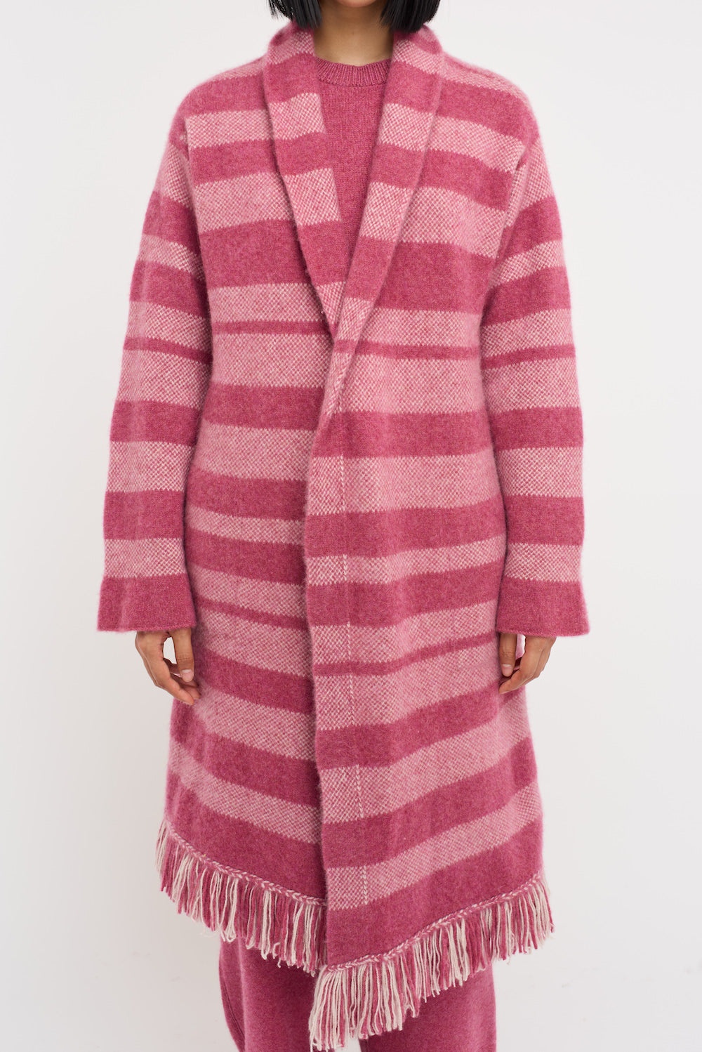 SUBWAY STRIPE WOMEN'S FRINGE ROBE - 3