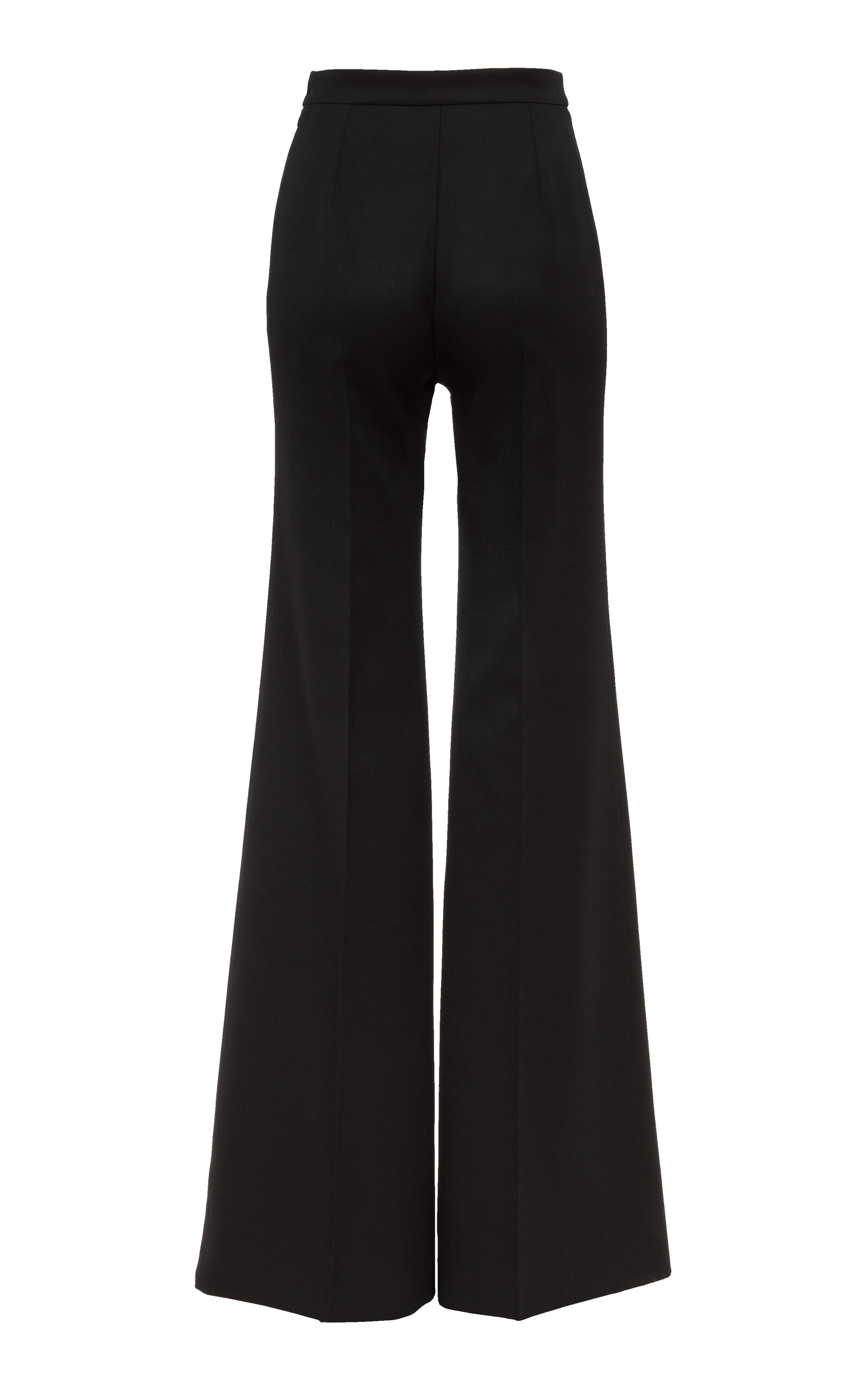 High-Rise Grain De Poudre Wool Wide-Leg Pants black - 5