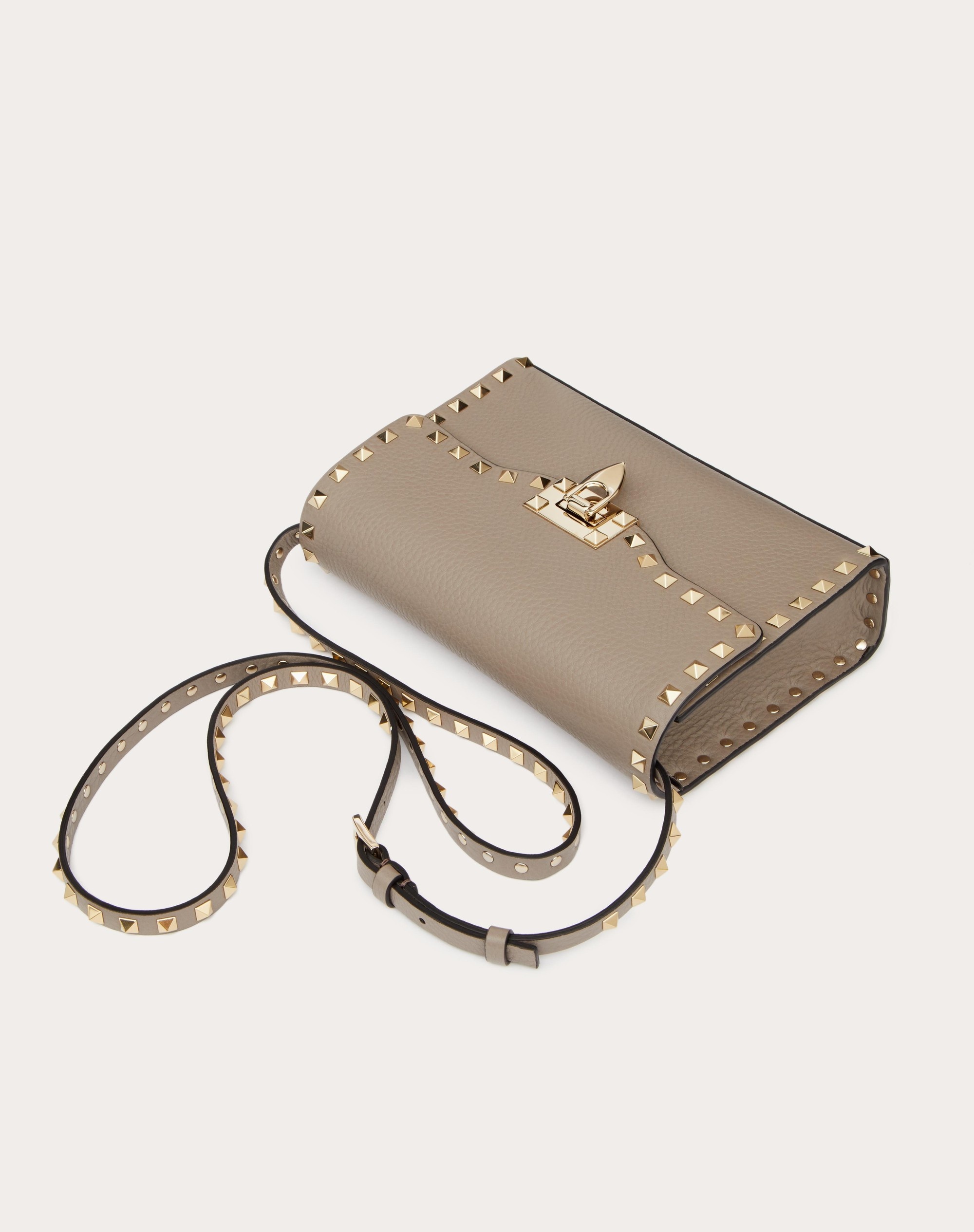 SMALL ROCKSTUD GRAINY CALFSKIN CROSSBODY BAG - 6