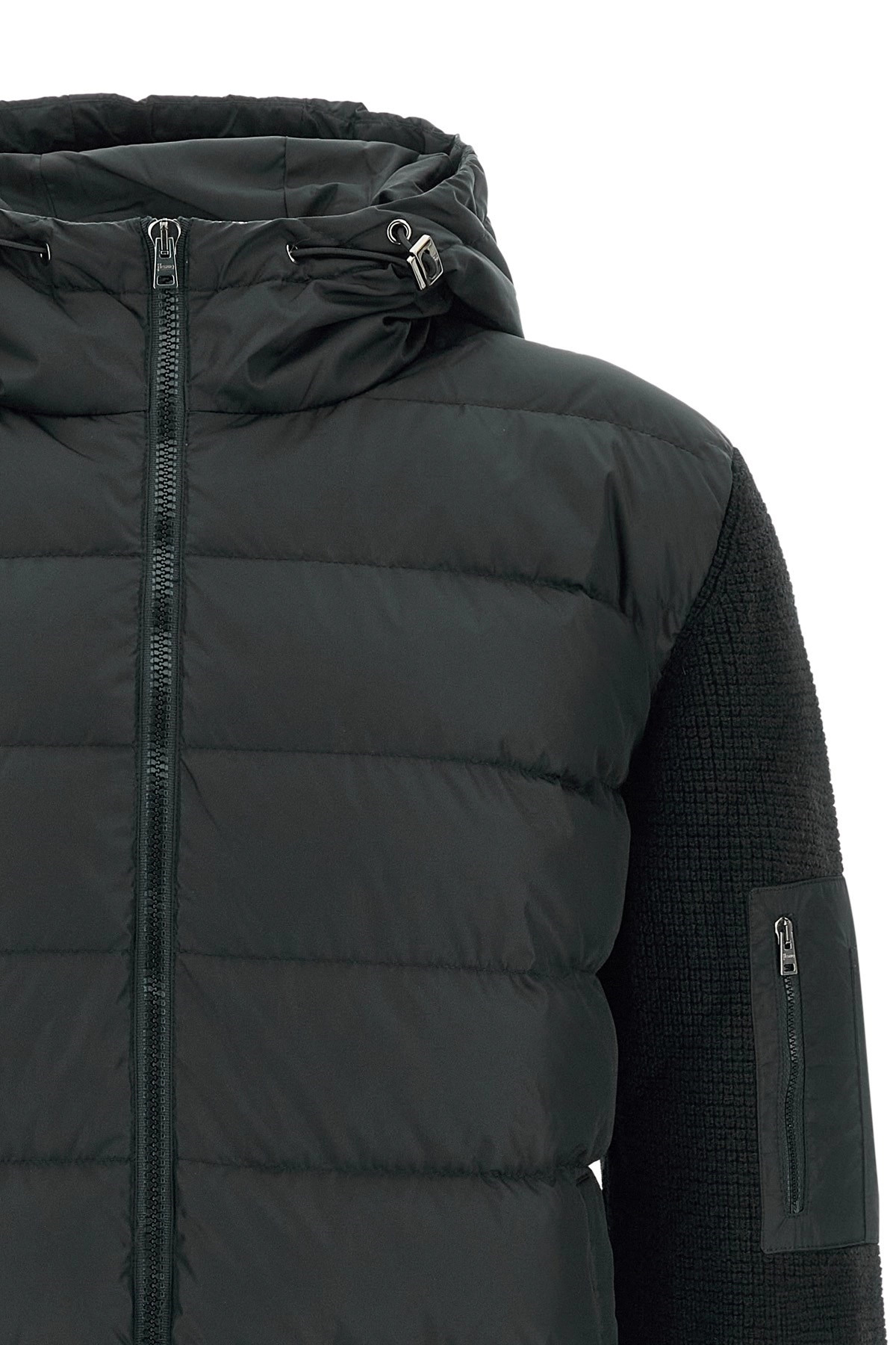 Bi-material down jacket - 3
