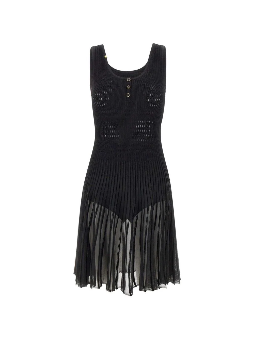 jour-knit pleated dress - 1