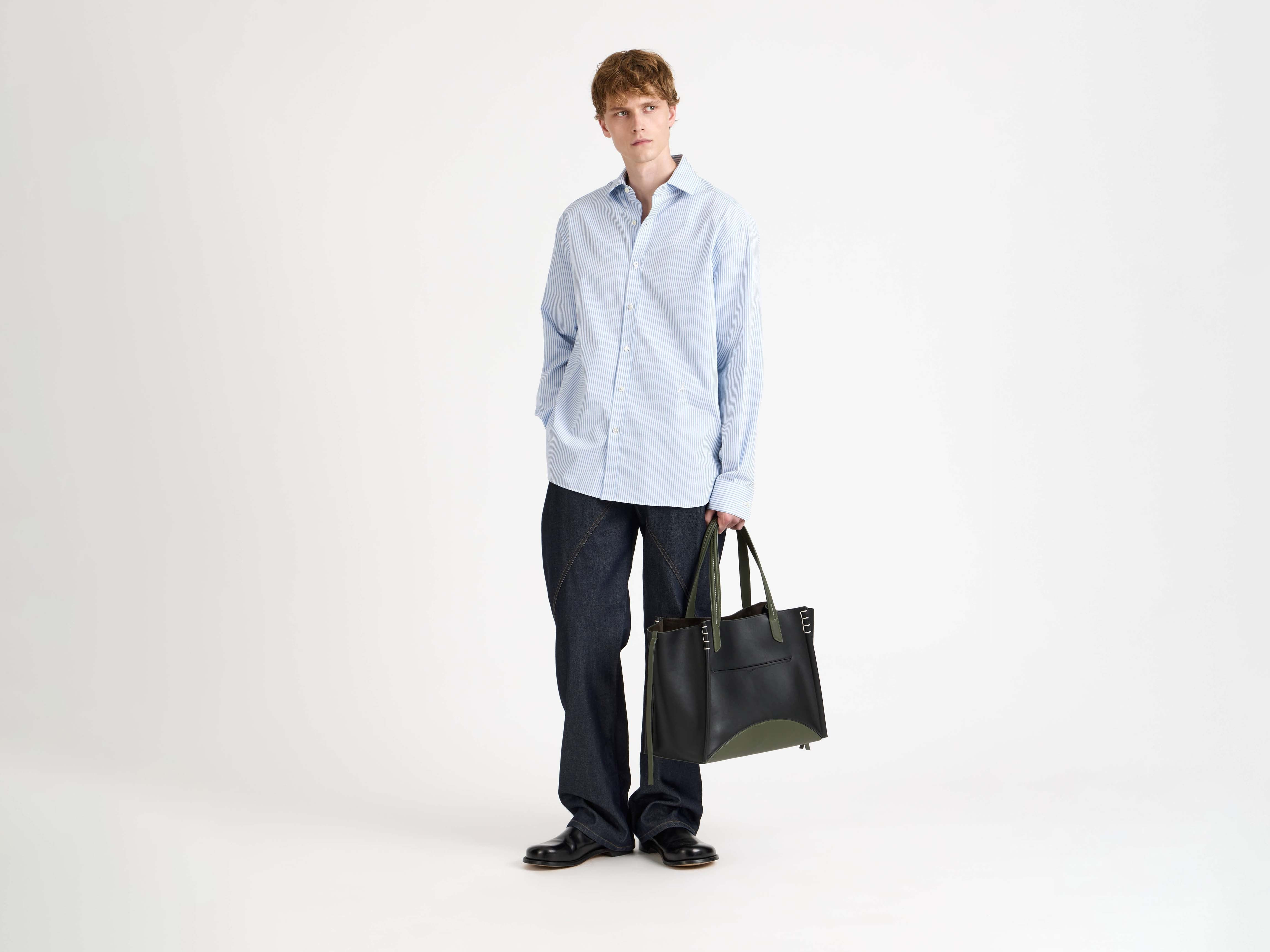 DRESS SHIRT IN BLUE & WHITE - 5