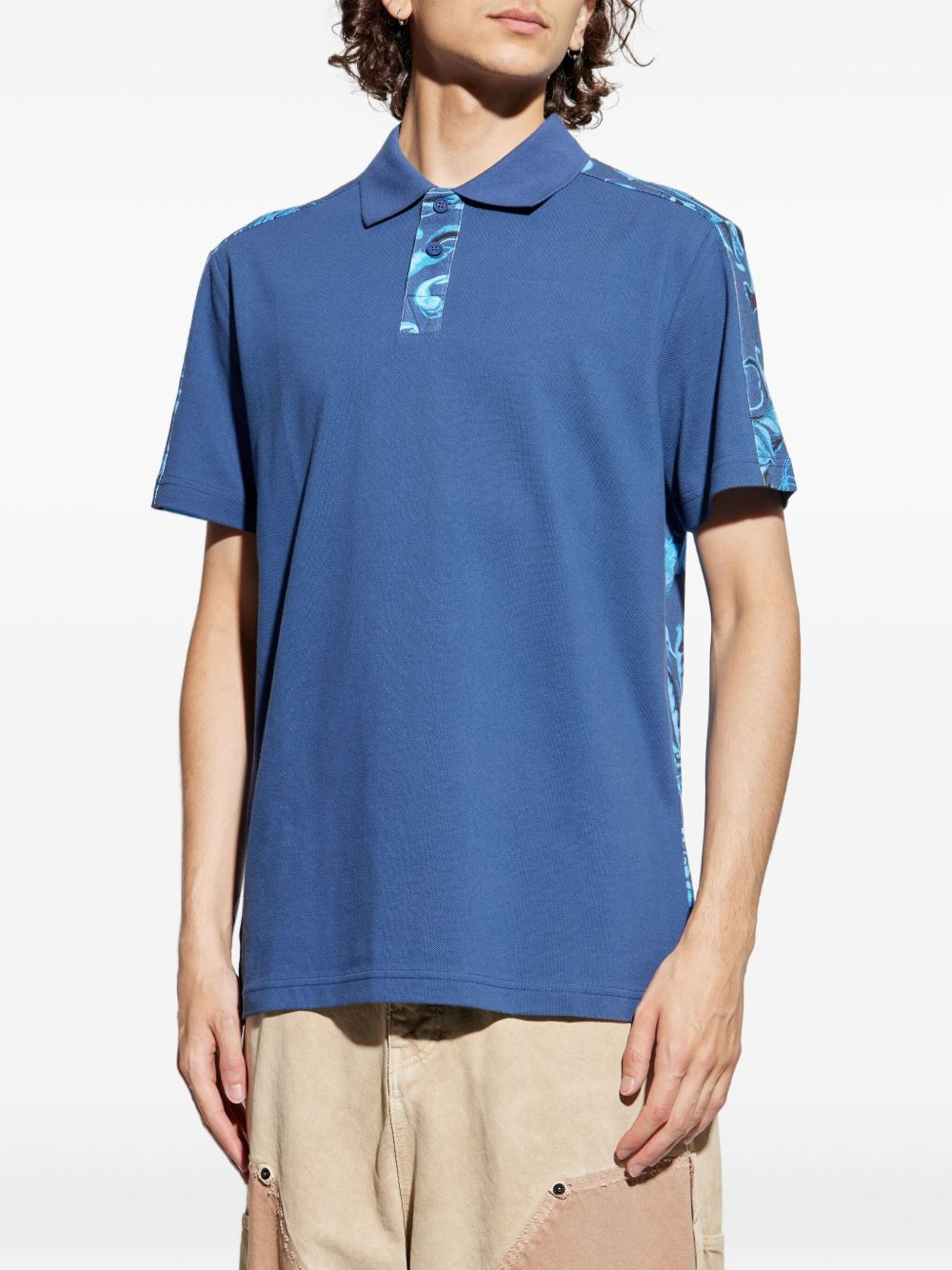 Baroque-print polo shirt - 3