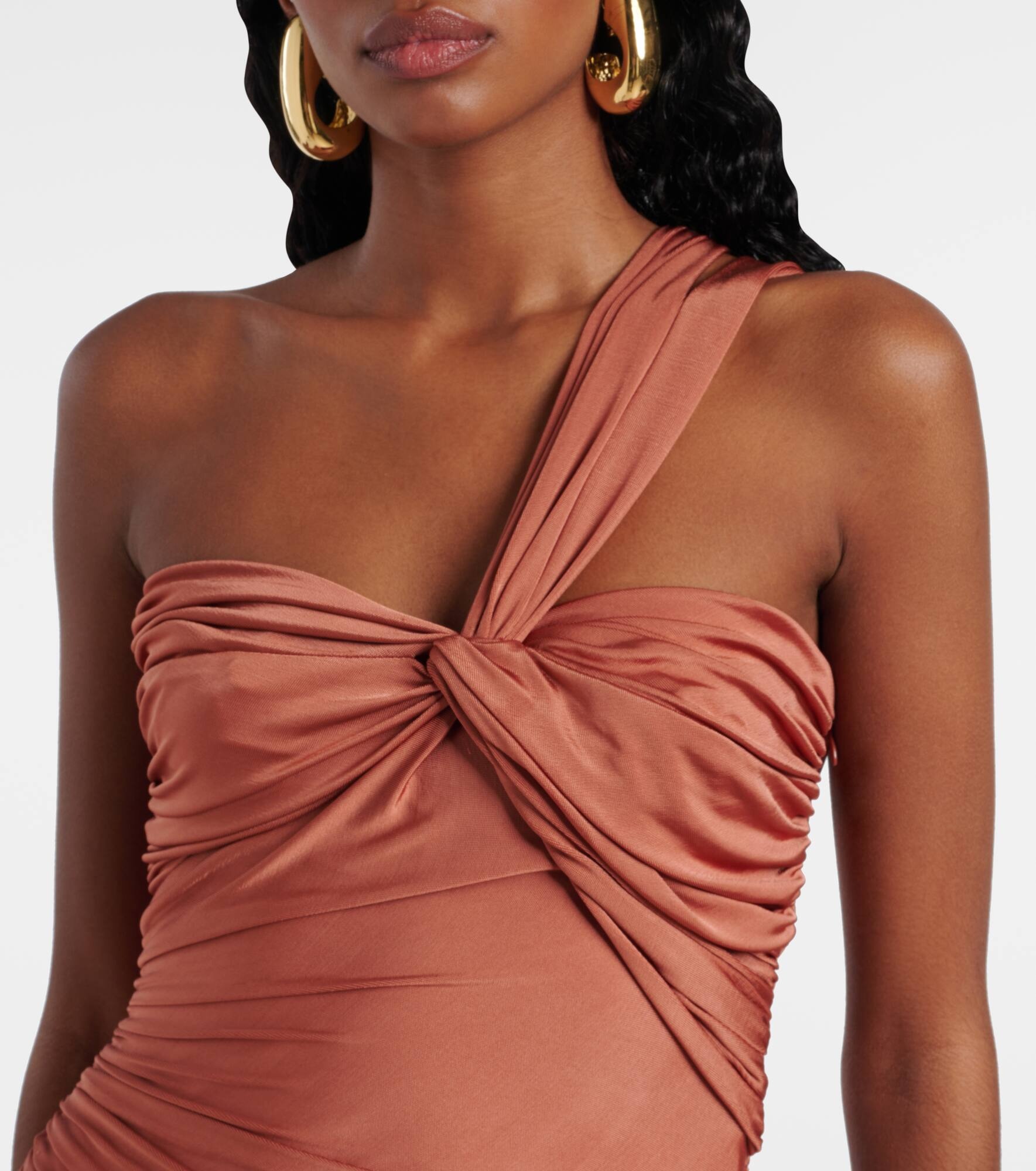 Gathered jersey cocktail dress - 4