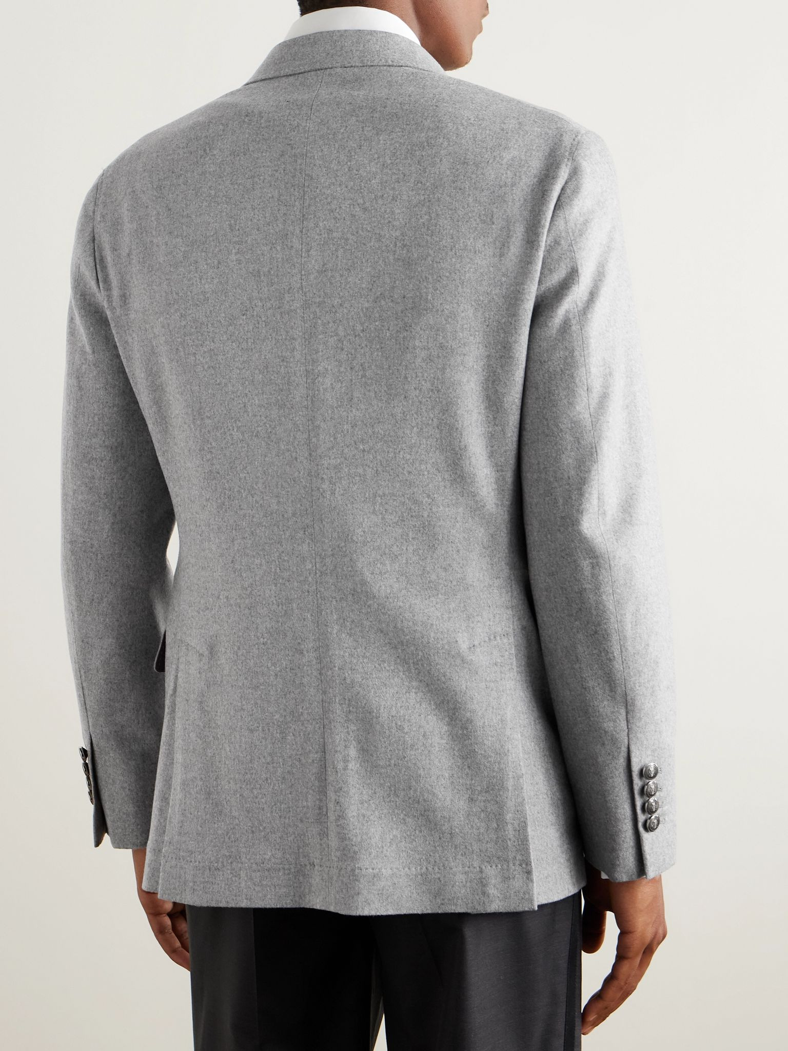 Wool and Cashmere-Blend Suit Jacket Gray - 3