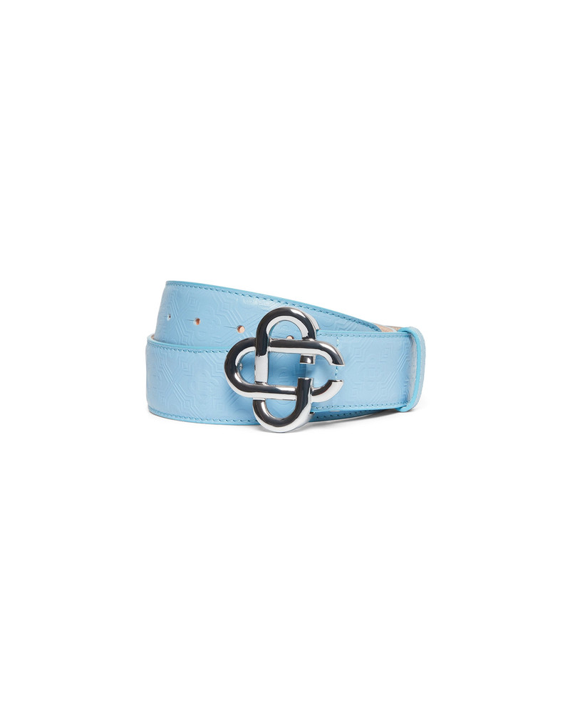Mens Blue Silver CC Logo Buckle Belt 1