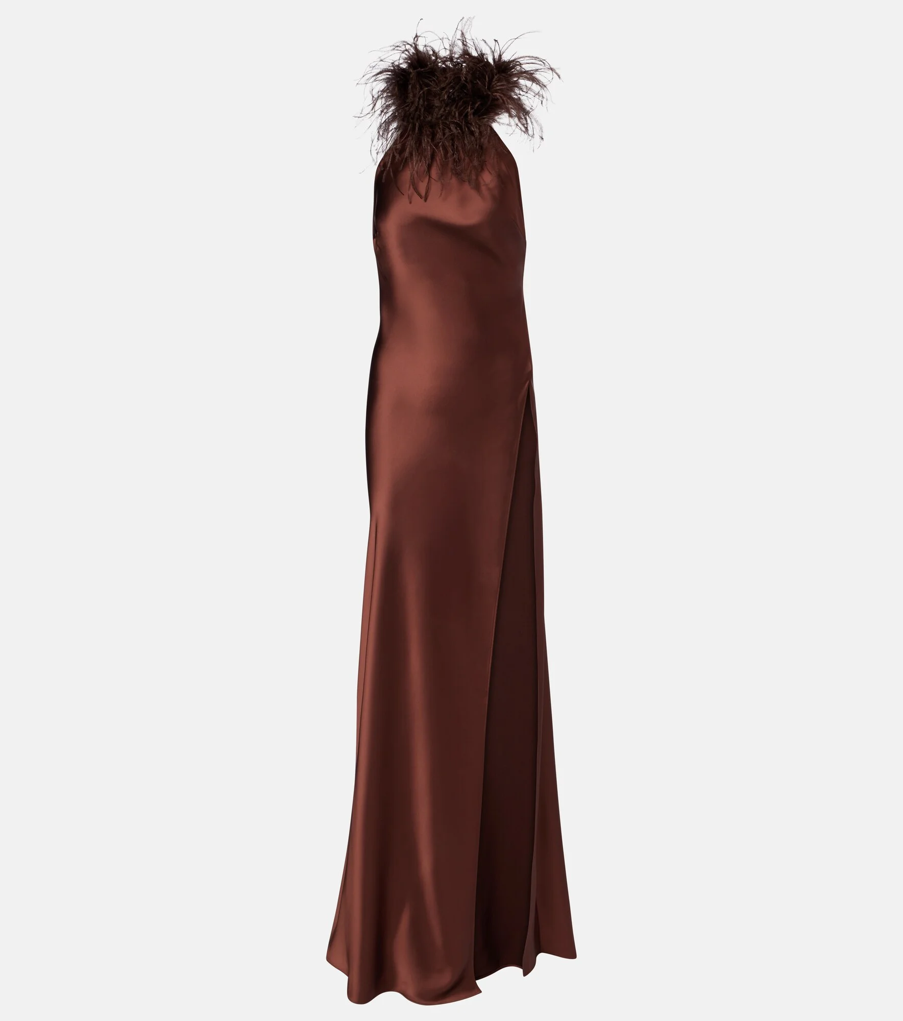 Jazzy embellished feather-trimmed gown - 1