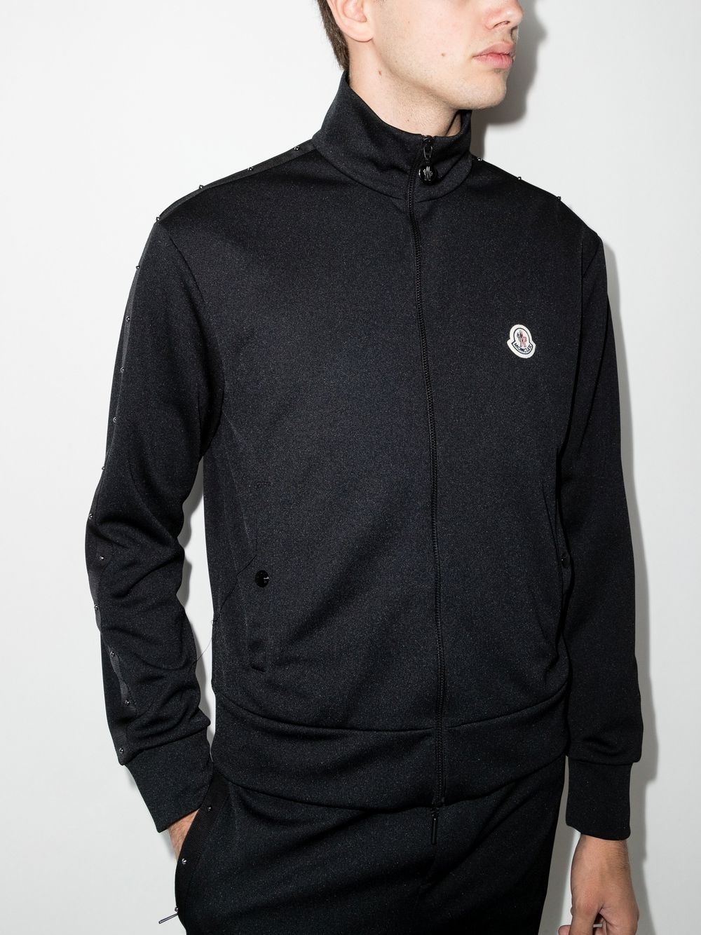 logo-patch zip-fastening jumper - 2