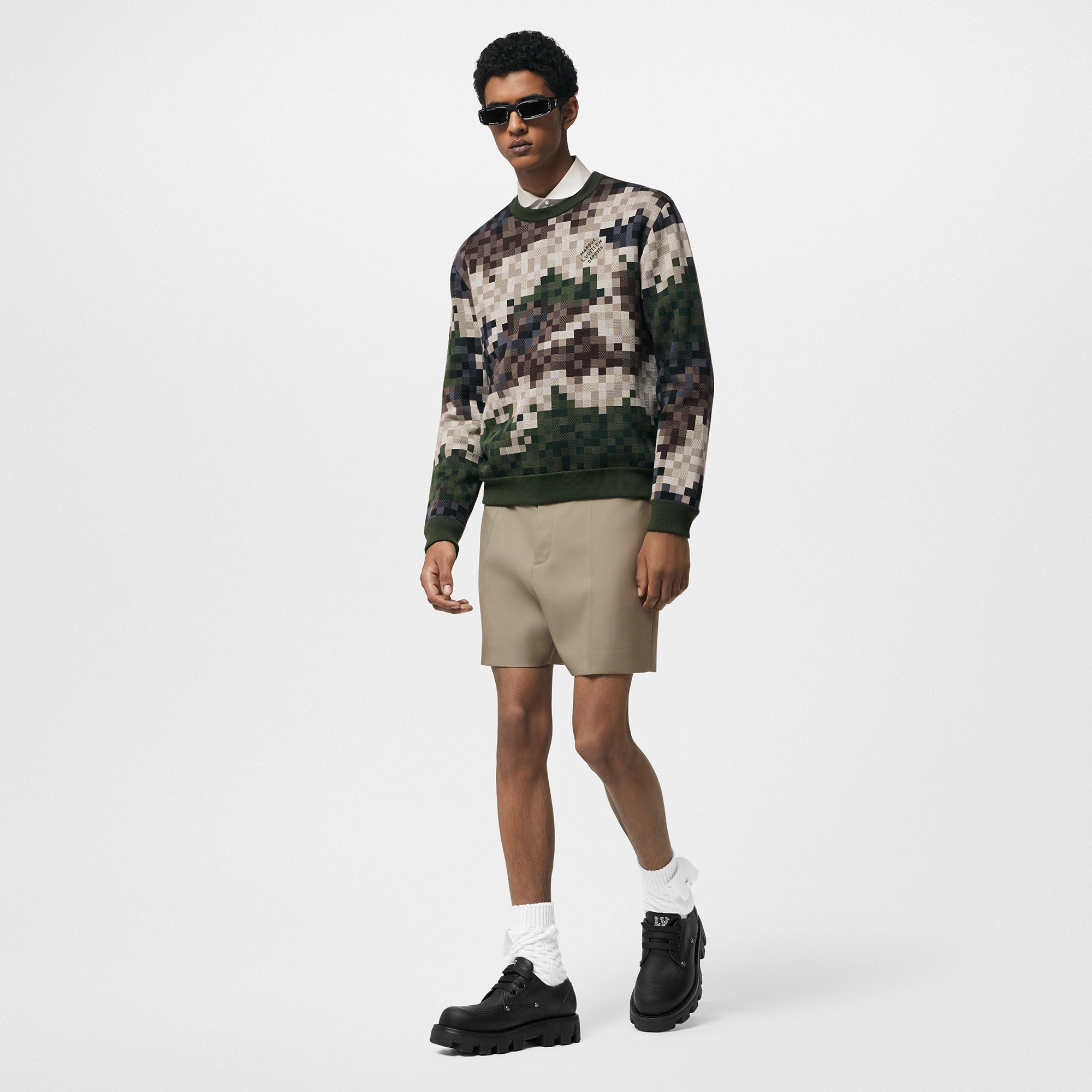 Damier Cotton Jacquard Pullover - 5