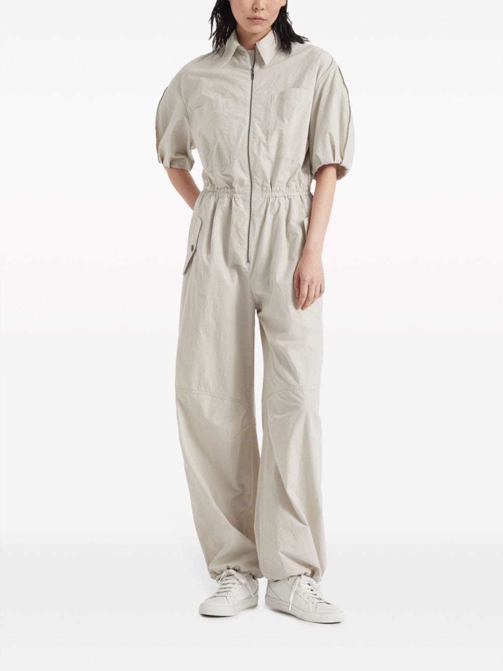 wide-leg cotton jumpsuit - 3