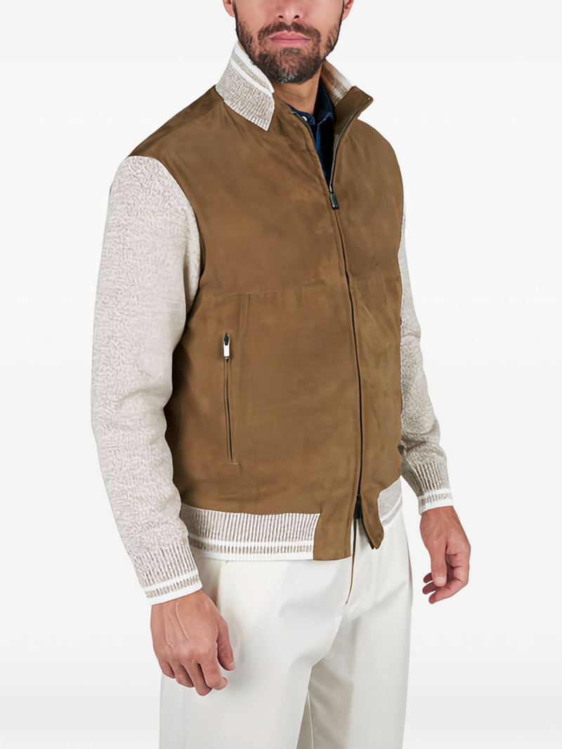 Paul & Shark Aqualeather-panel bomber jacket outlook