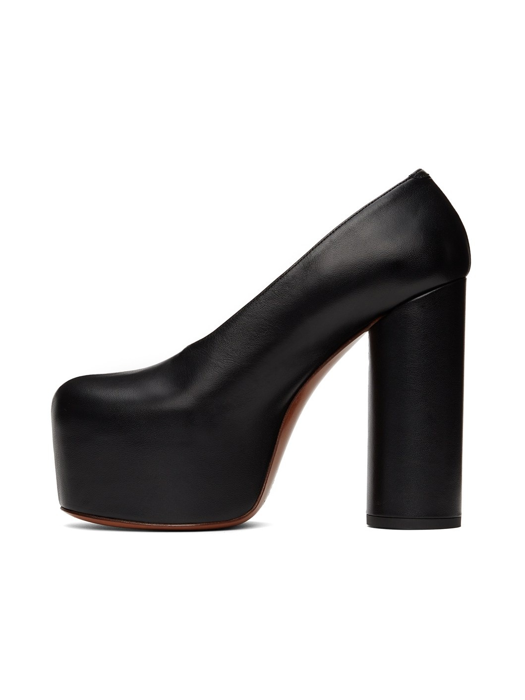 Black Platform Pump Heels - 3