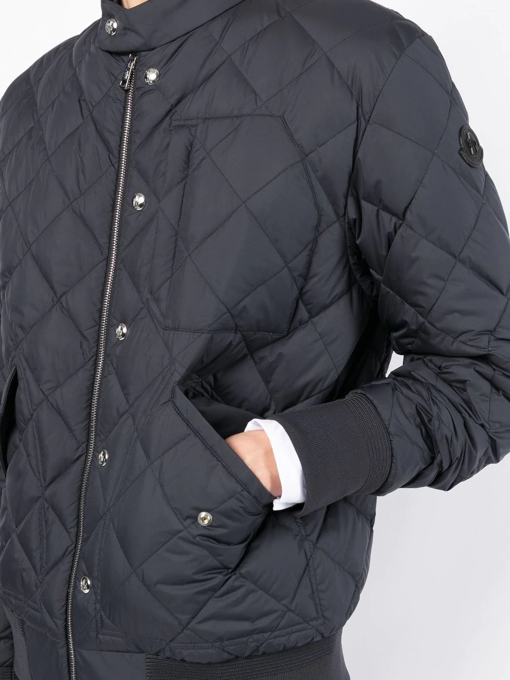 quilted button-front jacket - 5