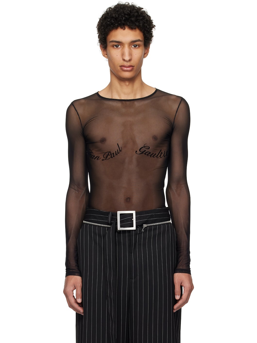 Black 'Jean Paul Gaultier' Long Sleeve T-Shirt - 1