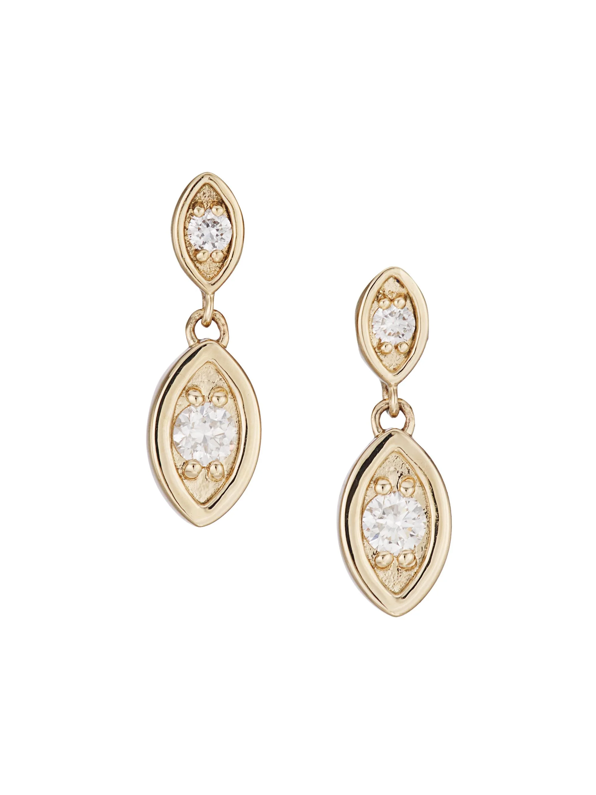 Women's 14K Yellow Gold & Diamond Evil-Eye Drop Earrings - 1