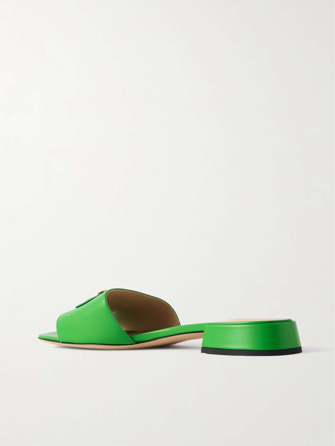 VLogo embellished leather slides Green - 3