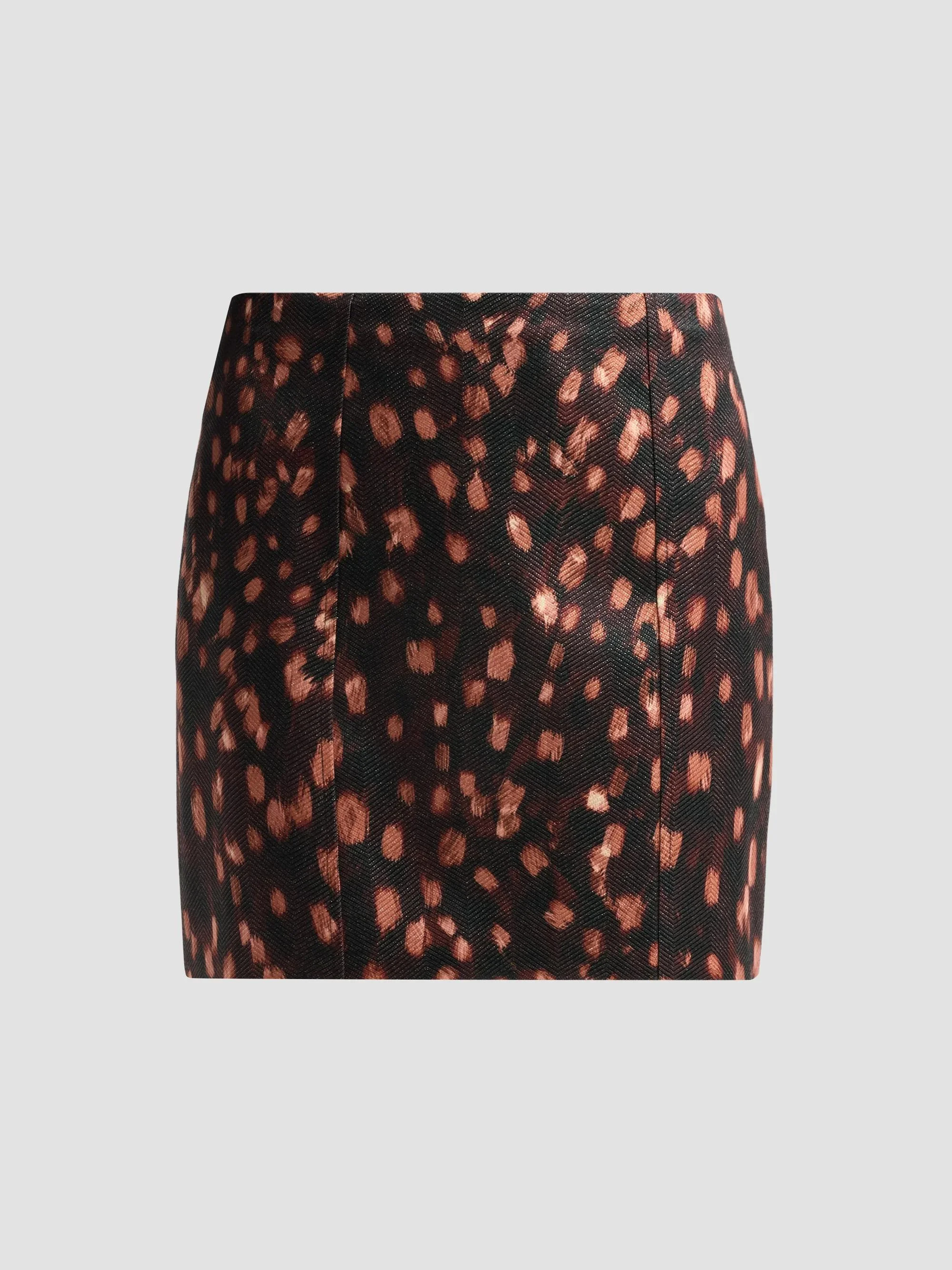 Women's Jaylene Chevron Jacquard Mini Skirt - Brown Black - 1