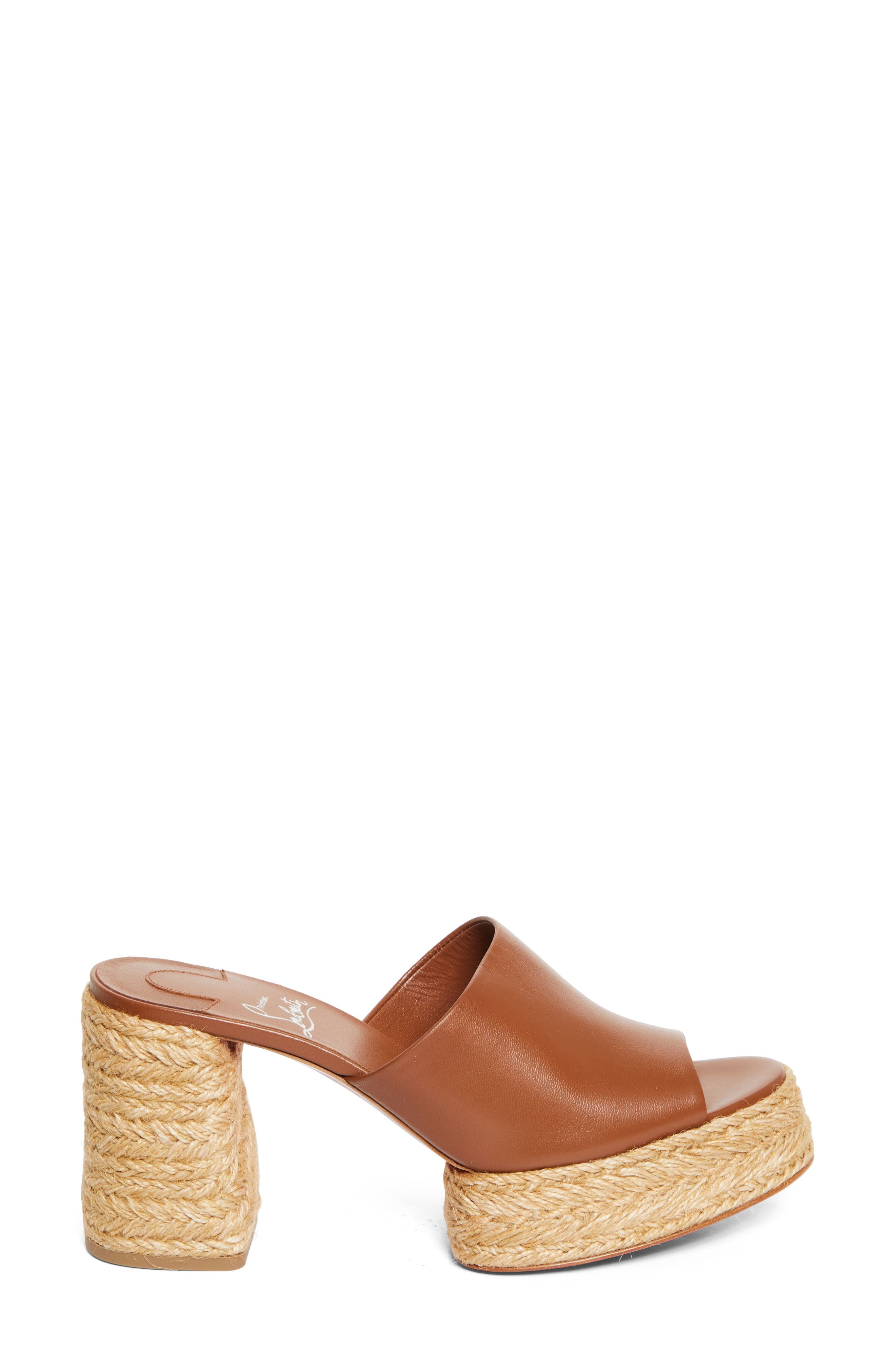 Christian Louboutin Calakala Espadrille Platform Slide Sandal in Cuoio/Lin Cuoio at Nordstrom - 3