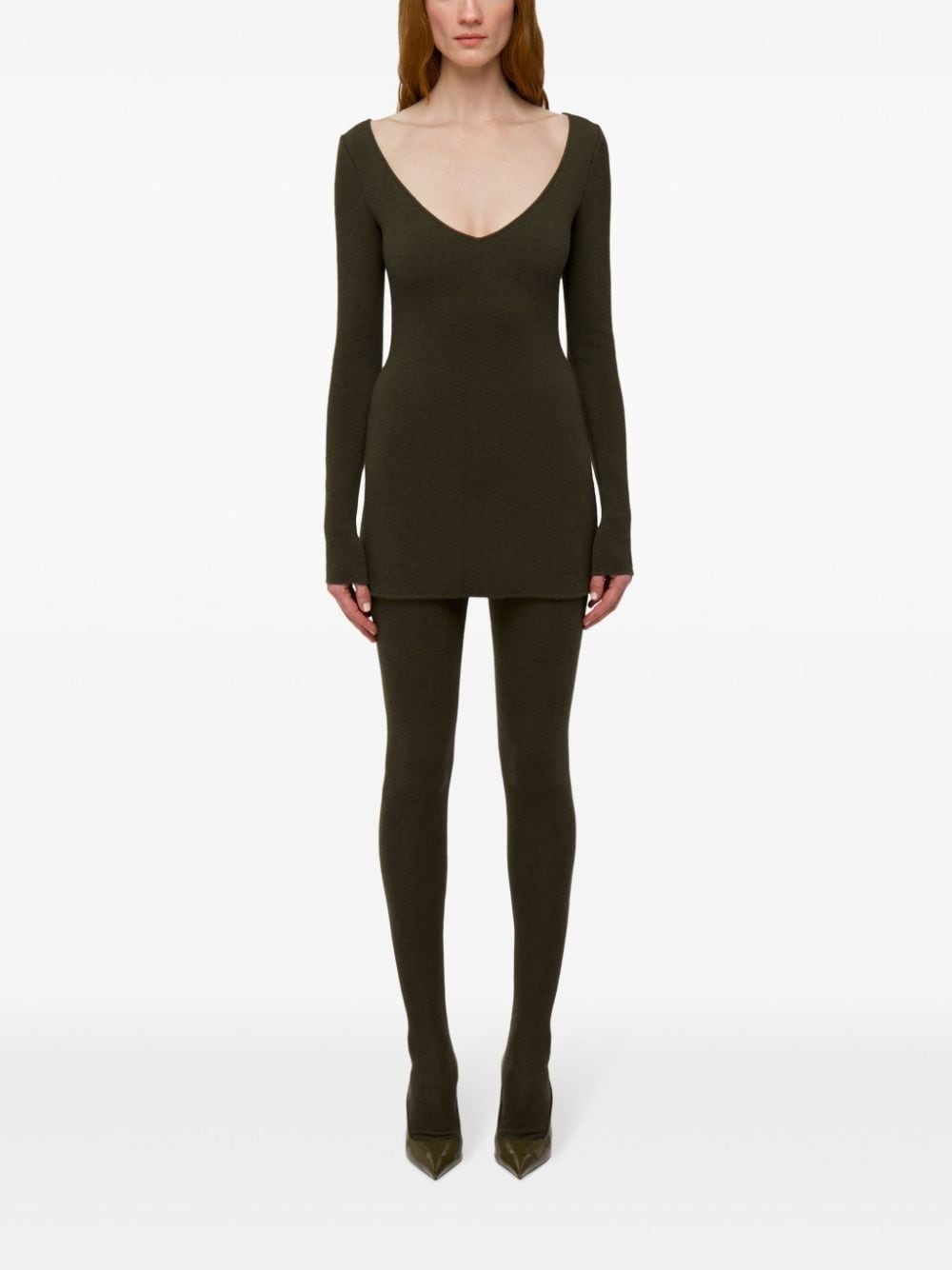 virgin wool-blend knitted dress - 2