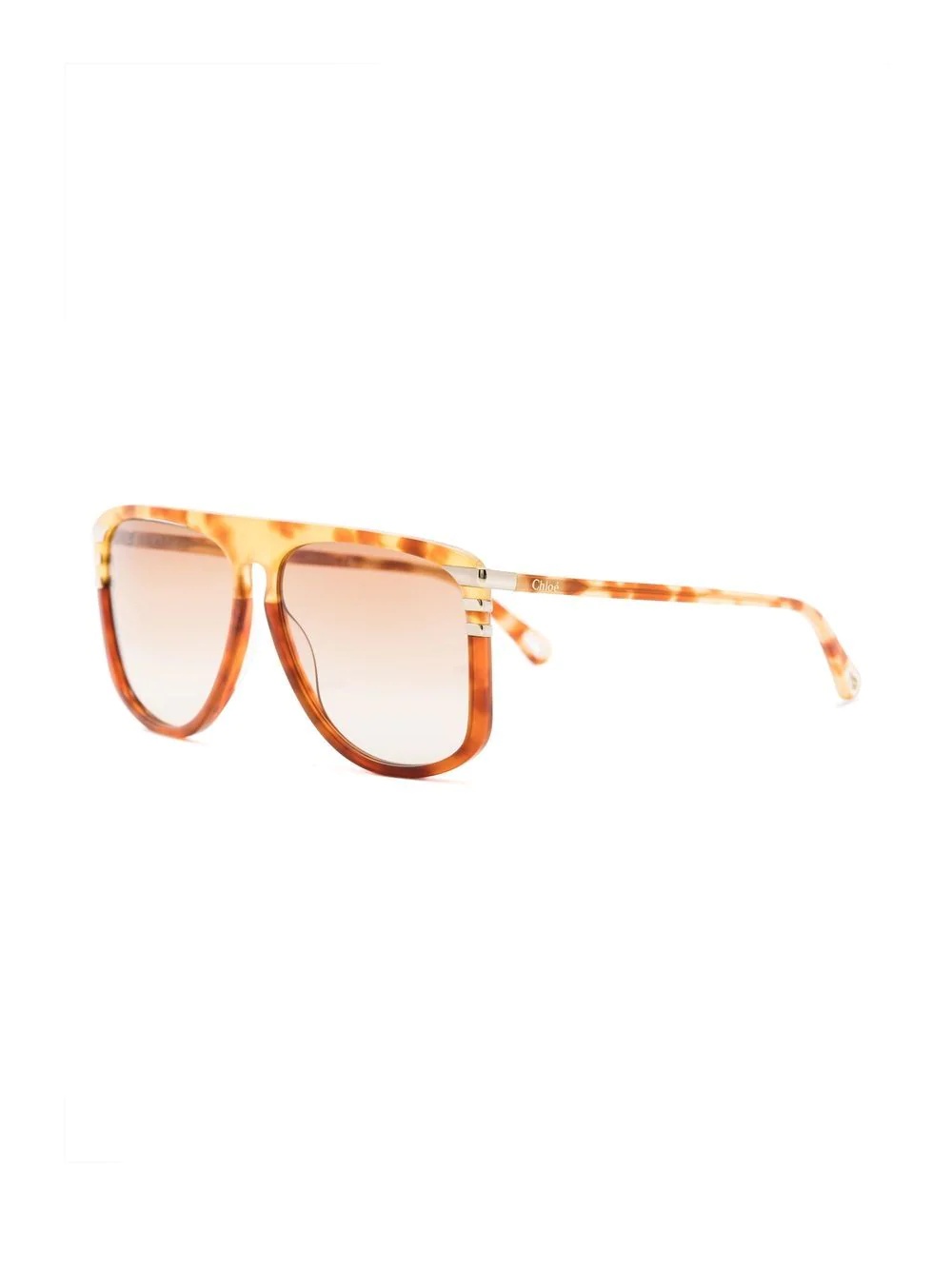 pilot-frame tortoiseshell-effect sunglasses - 2