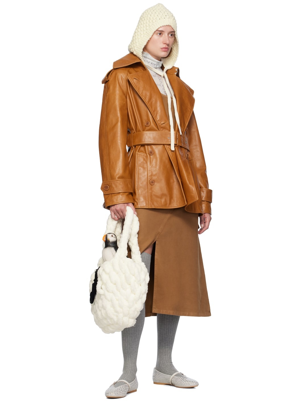 ワンピース JW ANDERSON Brown Stretch Cotton Dress J. W. Anderson Brown Stretch Cotton Dress | MILANSTYLE.COM