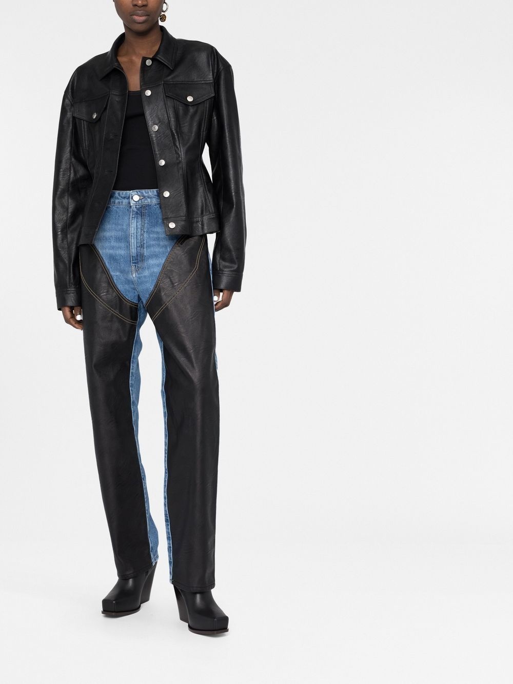 fitted button-up jacket - 2